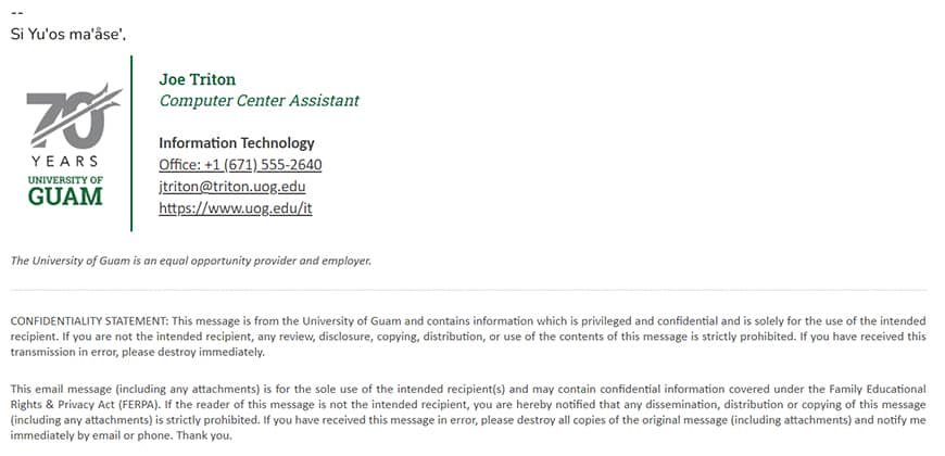 Screenshot of the 70th Anniversary email signature generator