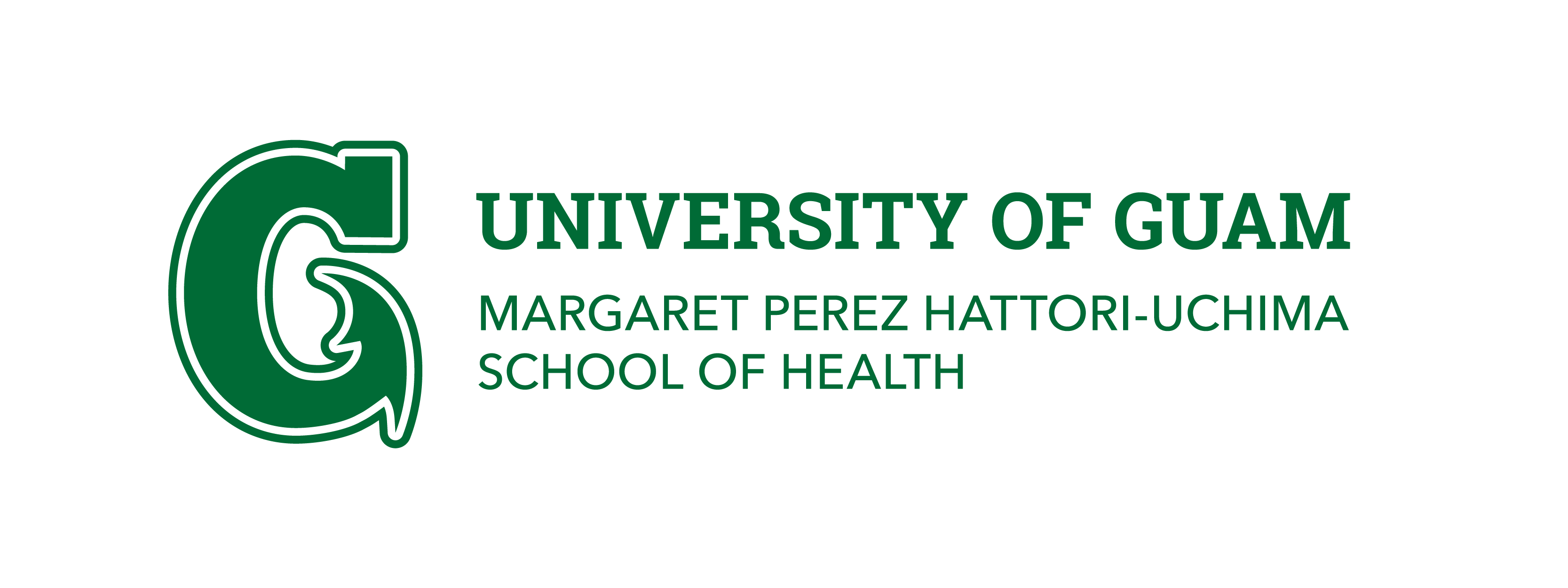 University of Guam Margaret Perez Hattori-Uchima School of Health Logo