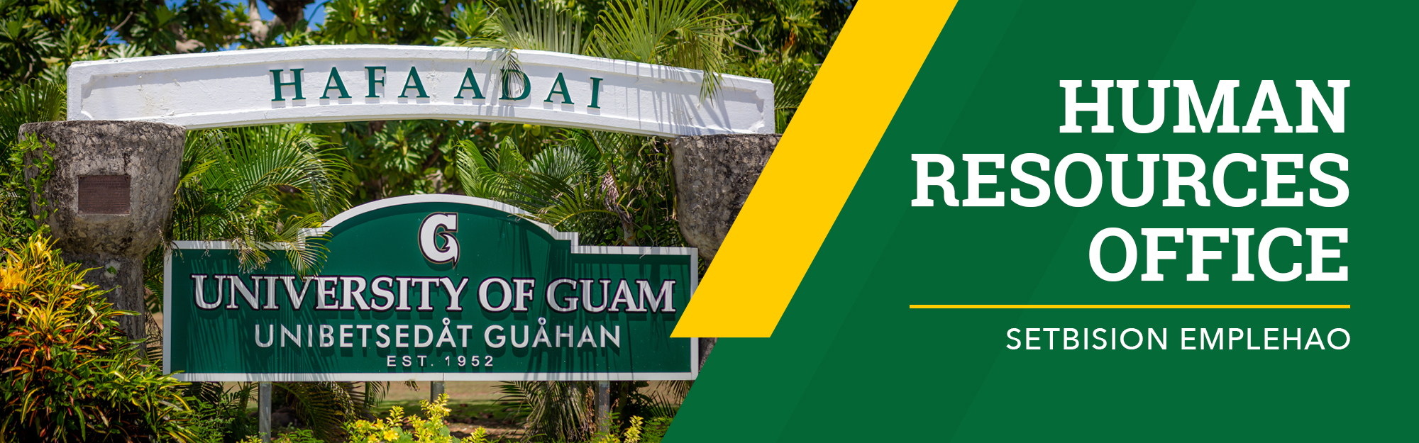 Photo of the UOG Entrance Sign