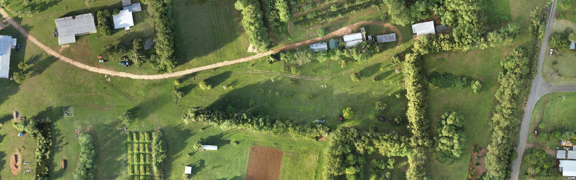 Aerial view of a farm