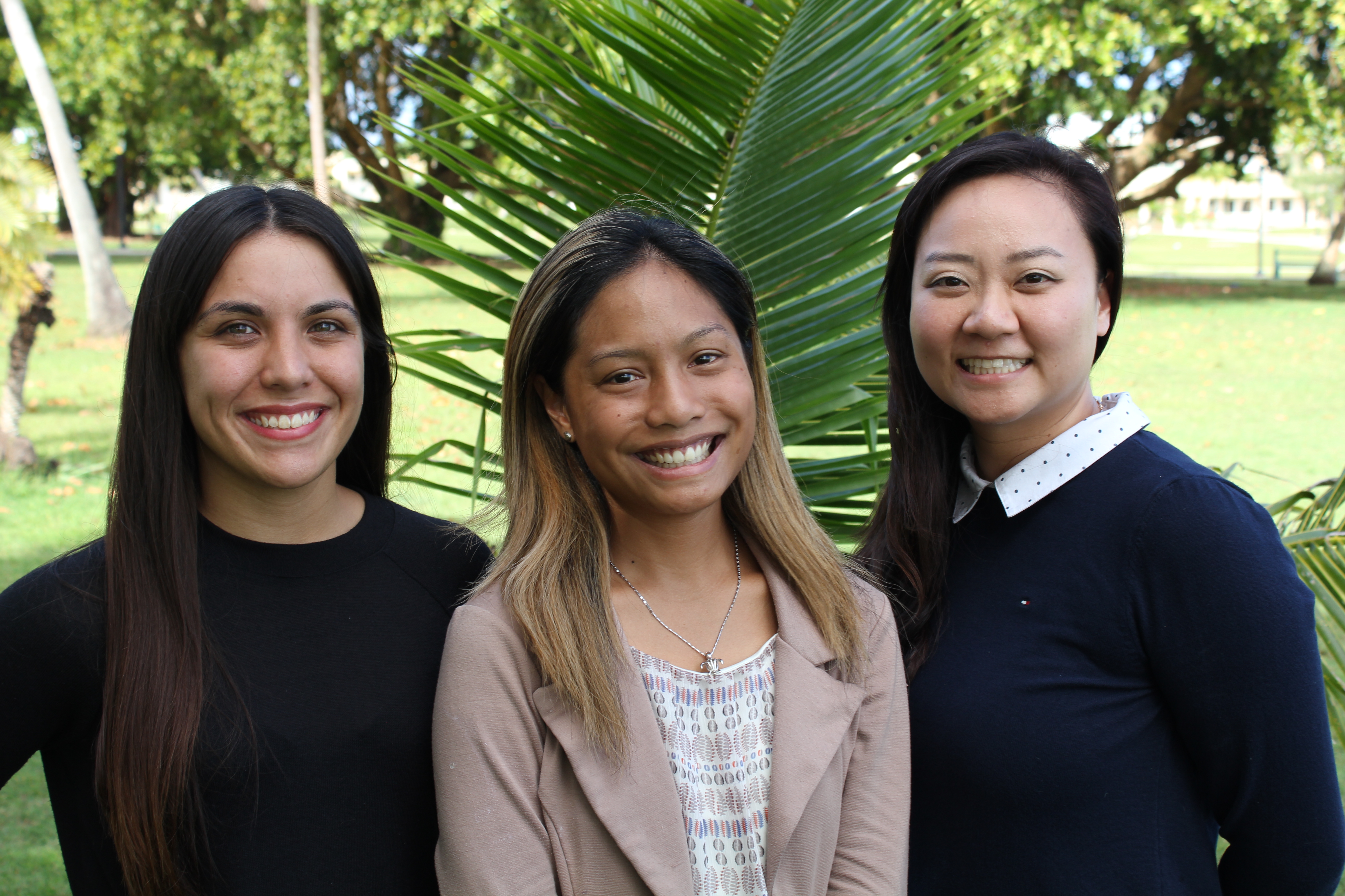 (From left) Brooke Pangelinan, Danielle Concepcion, and Monique Nakamura from the University of Guam’s Master of Science in Clinical Psychology program have each been accepted into a prestigious doctoral program in the U.S. mainland and will start their studies this fall.