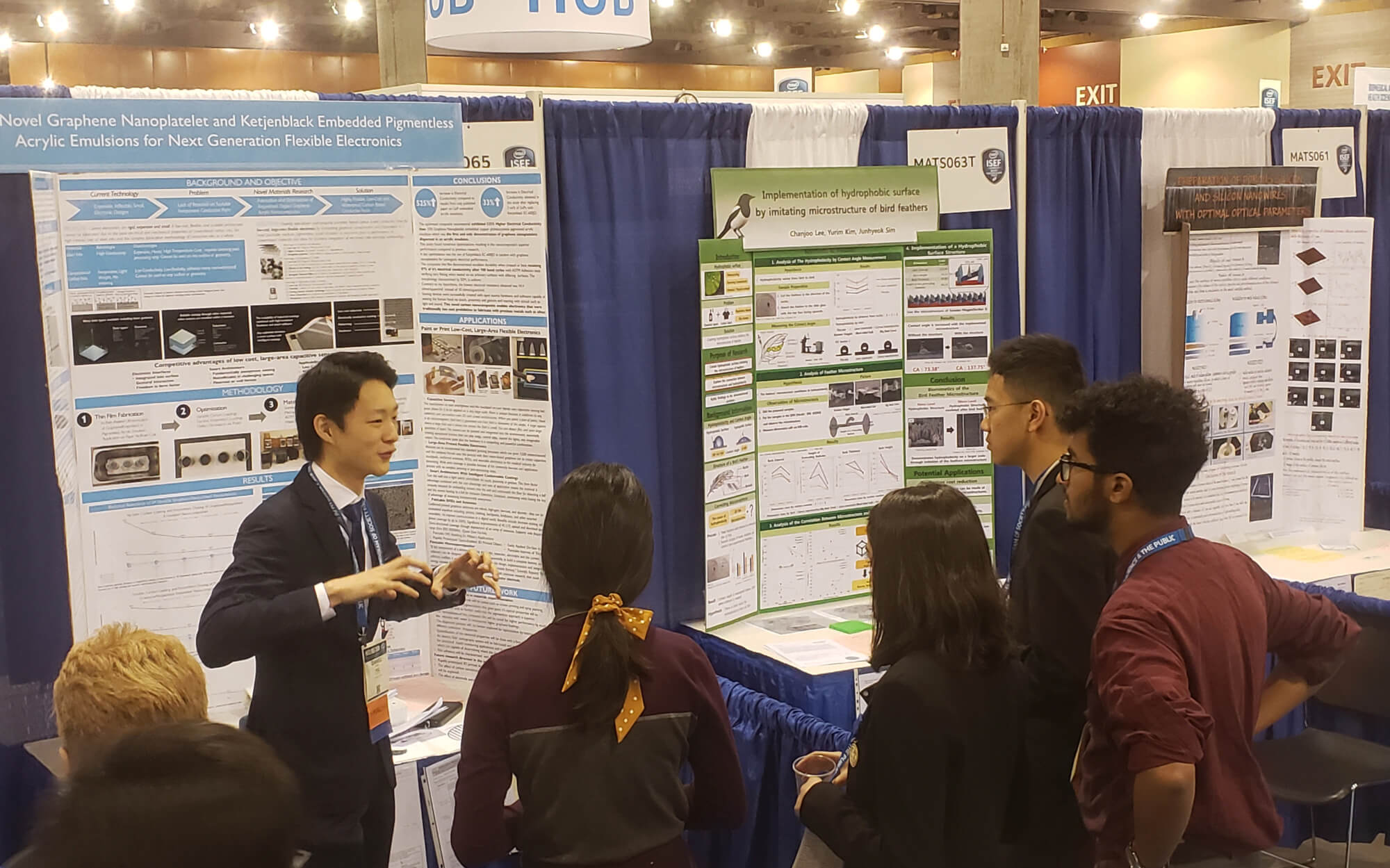 Daniel Z. Kang presents his project during the 2019 Intel International Science and Engineering Fair