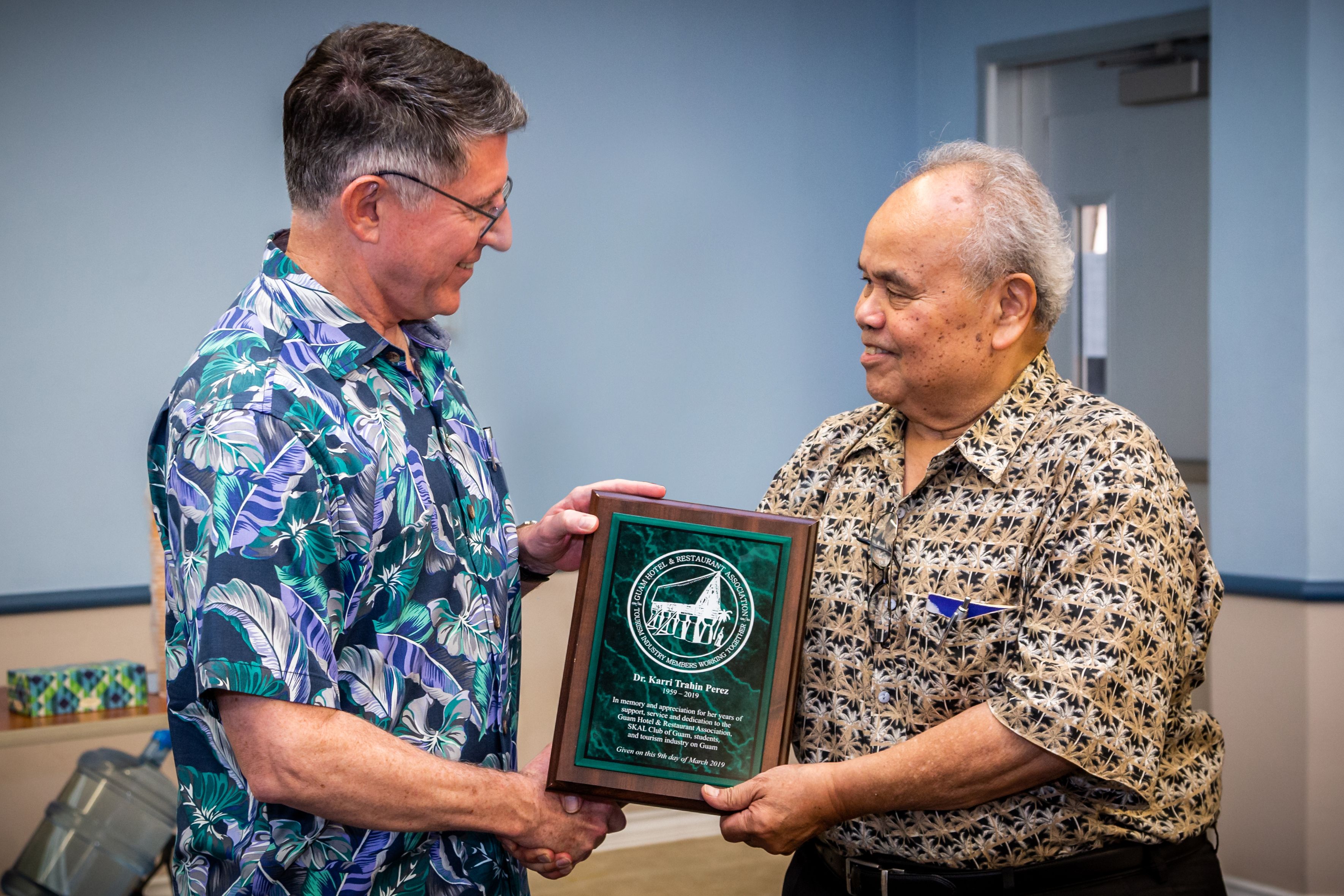 UOG President Thomas W. Krise and Gerry Perez