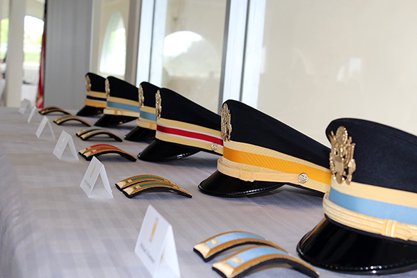 Officer caps and shoulder boards