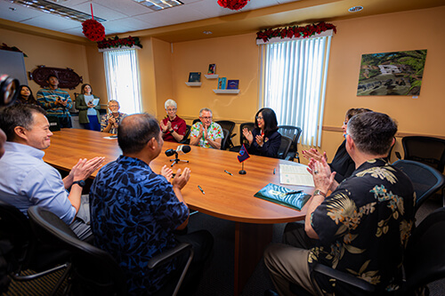 Administrators of UOG and GCC applaud the signing of the agreement