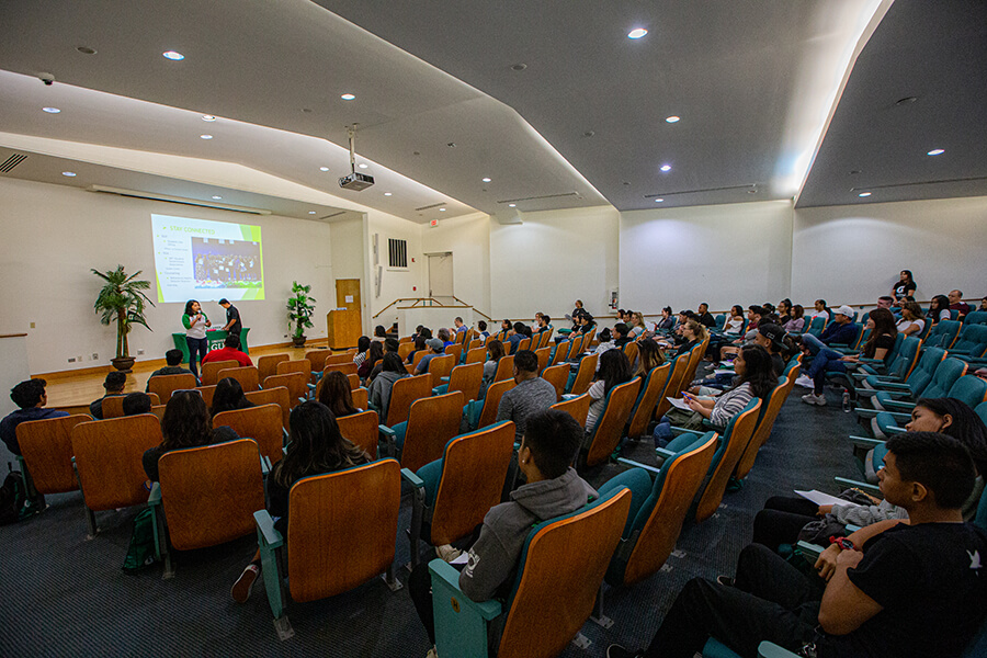 75 new UOG students listen during New Student Orientation on Jan. 16.