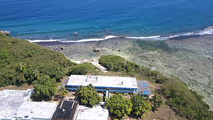 Aerial photo of the UOG Marine Lab building