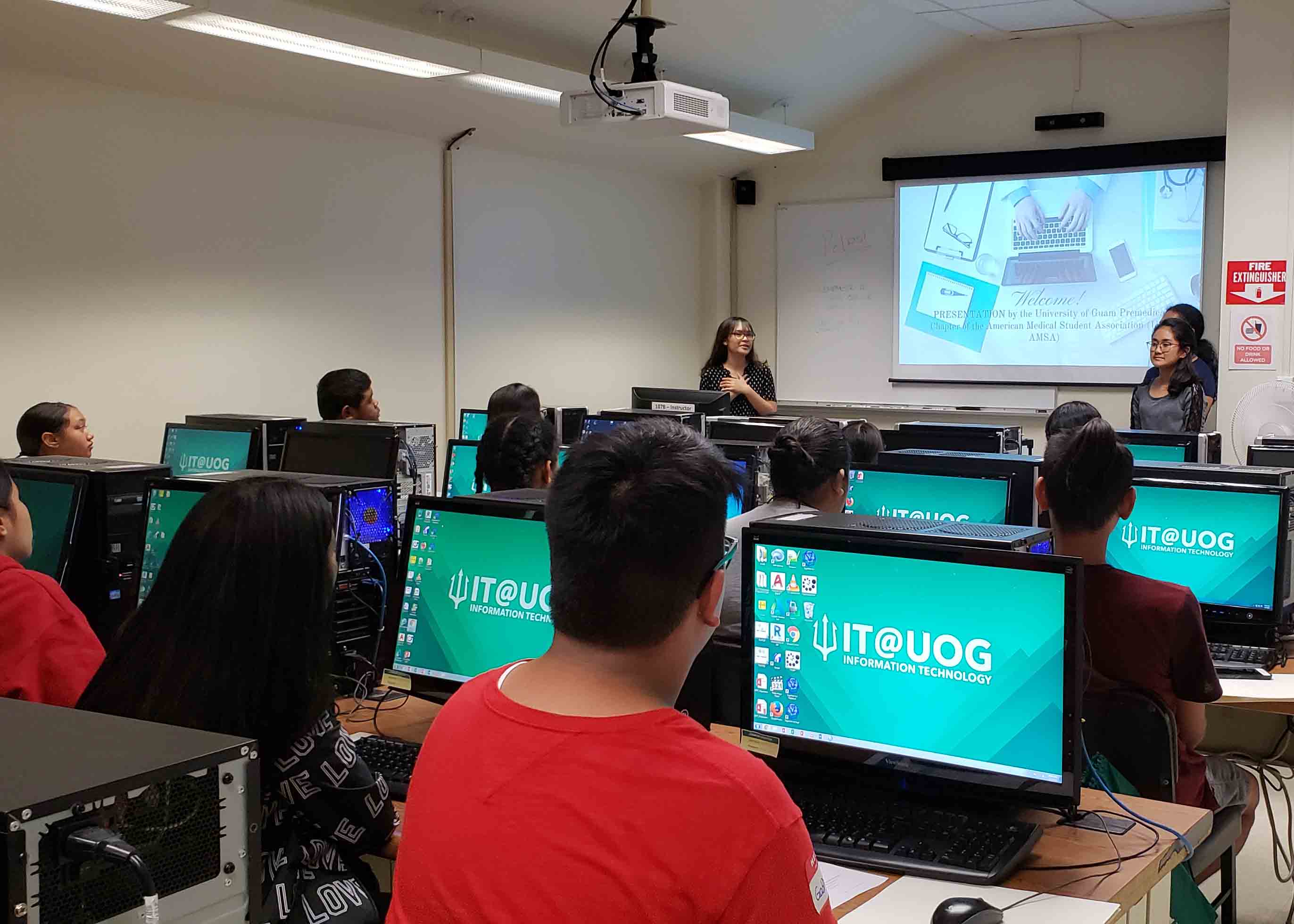 Middle and high school students in computer lab