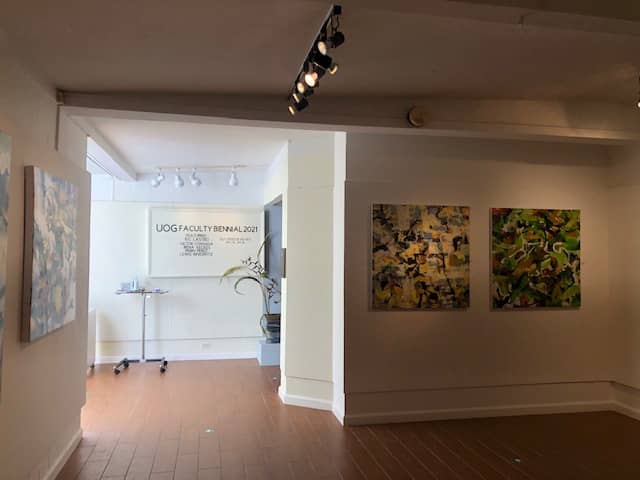 Photo of the UOG Faculty Biennial exhibit