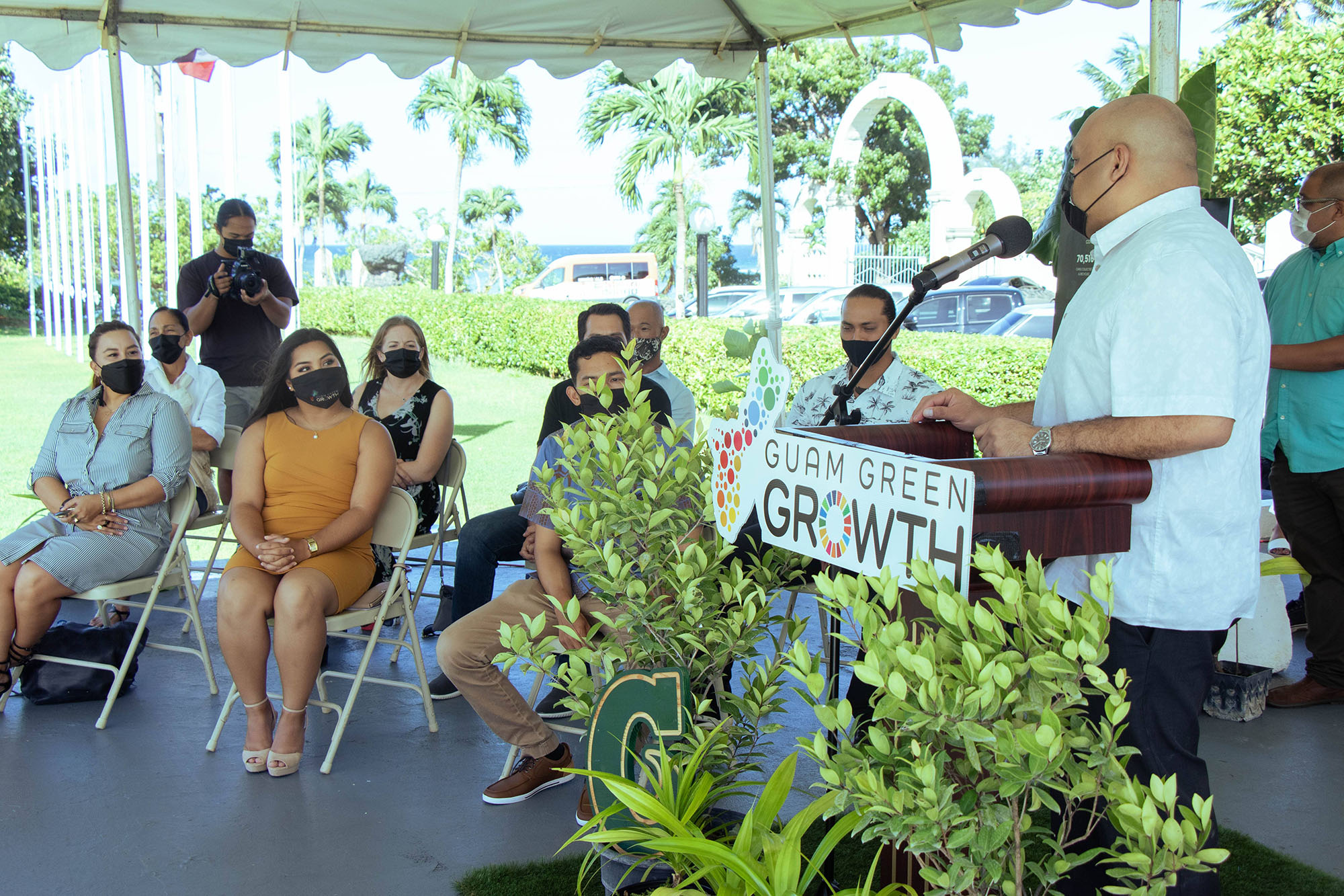 Lt. Gov. Joshua Tenorio congratulates the first batch of G3 Conservation Corps