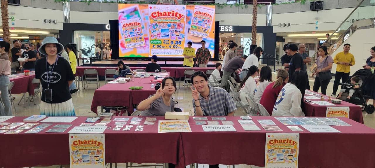 Students from the Niigata College of Art and Design display their craft and art pieces for sale at the annual Charity Art and Craft Market benefitting UOG’s Fine Arts program.