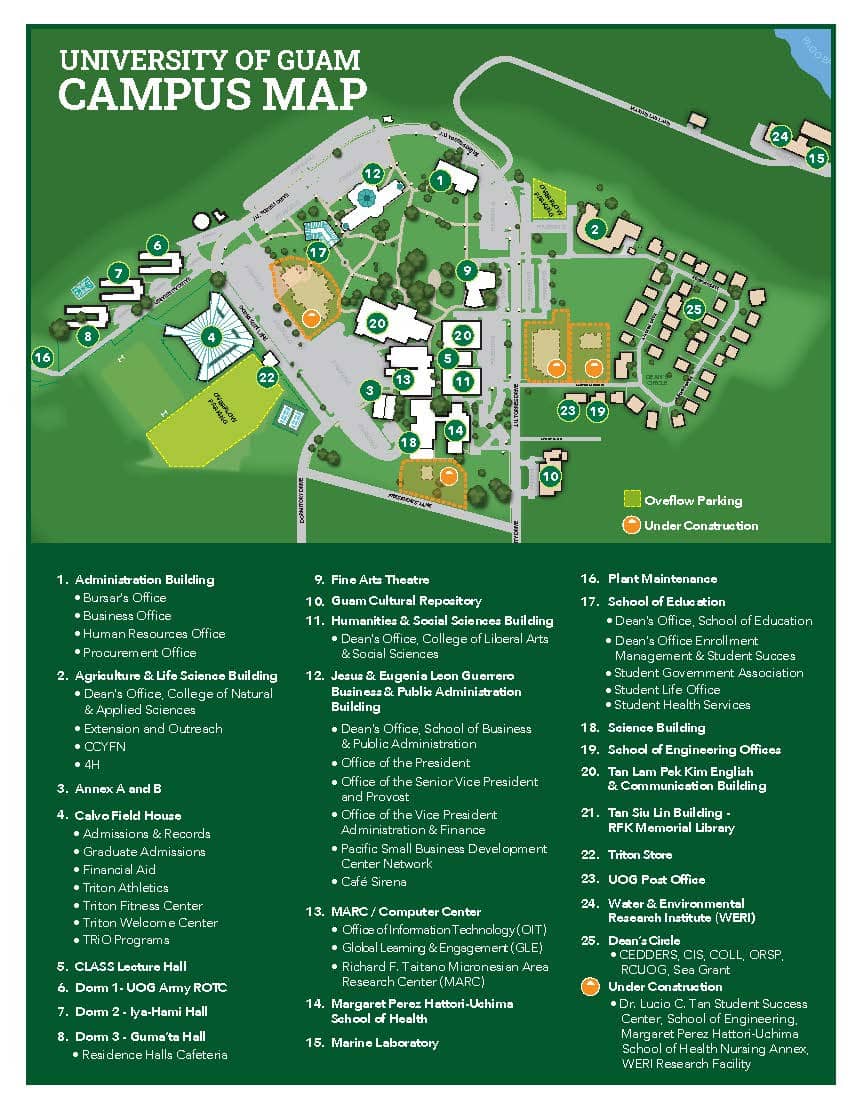 University of Guam Campus Map