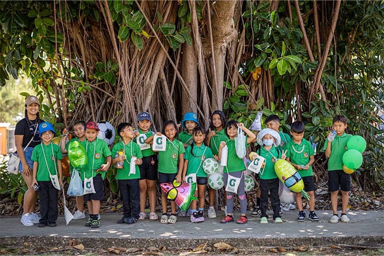 DL Perez Elementary School students pose for a group photo at 56th Charter Day