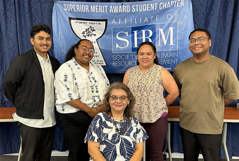 UOG SHRM Spring 2024 Officers pose for a photo